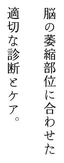 脳の萎縮部位の合わせた適切な診断とケア。